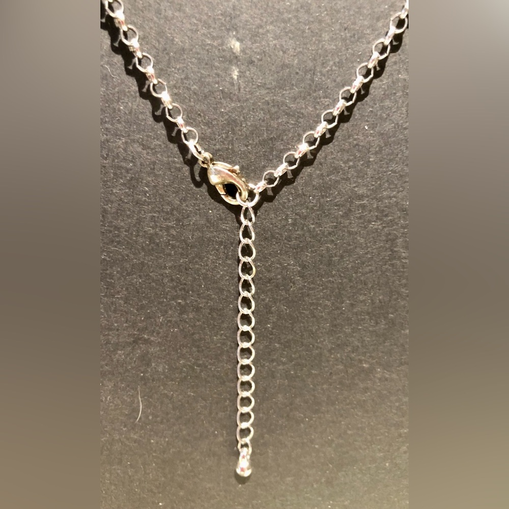 Handcrafted pendant necklace-vintage & new. AB crystals shades of turquoise - Picture 11 of 13